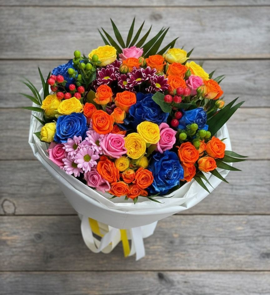 Букет цветов из: Розы и Хризантемы в Морозово