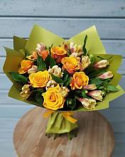 Букет цветов из:  Альстромерии и Розы в Морозово