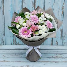 Букет цветов из:  Герберы, Альстромерии и Хризантемы #REPLACE_PRED# Морозово