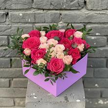 Цветочная композиция из Розы в коробке в Морозово