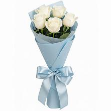 Букет 5 Белых роз Проуд в Морозово