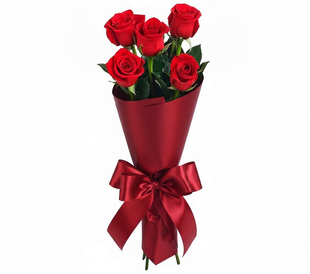 Букет 5 Красных роз Эдлесс Лав в Морозово