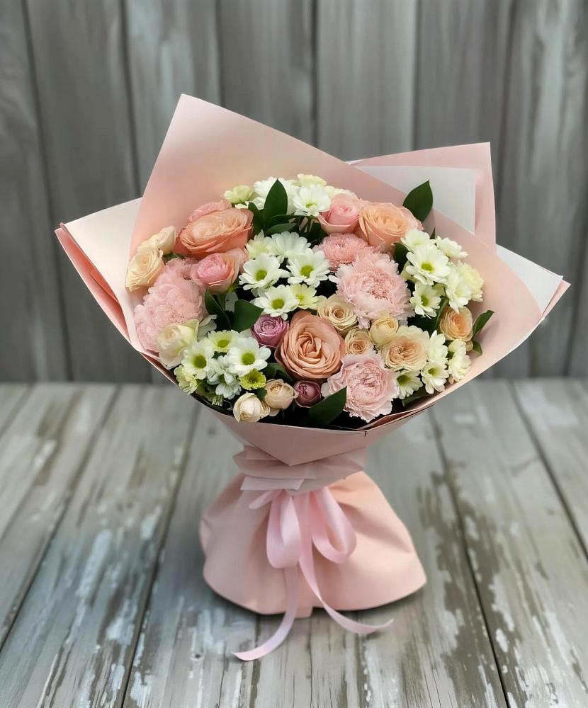 Букет цветов из: Гвоздики, Розы и Хризантемы в Морозово