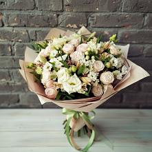 Букет цветов из:  Альстромерии, Розы и Хризантемы в Морозово