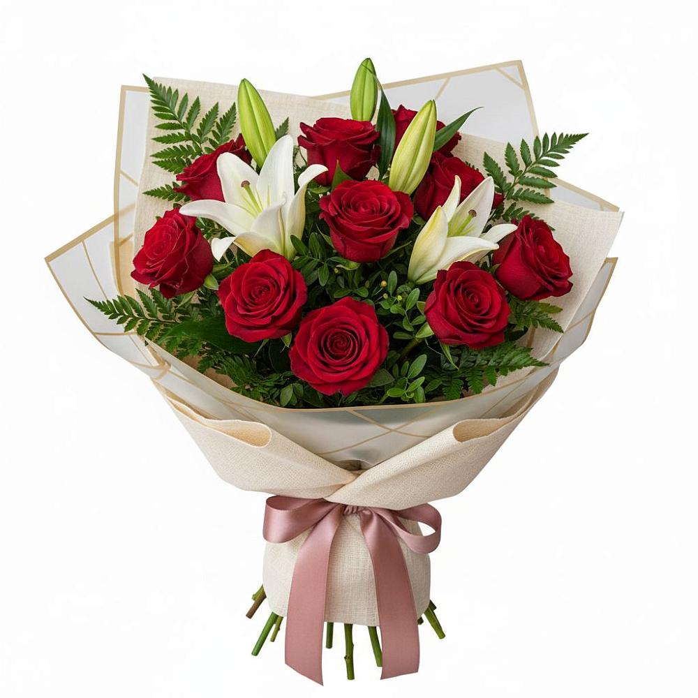 Букет цветов из: Лилии и Розы в Морозово