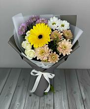 Букет цветов из:  Розы, Герберы и Хризантемы в Морозово