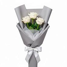 Букет 3 белые розы #REPLACE_PRED# Морозово