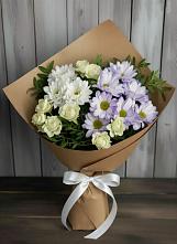 Букет цветов из:  Хризантемы и Розы в Морозово