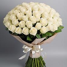 Букет 101 беля роза Белоснежка в Морозово