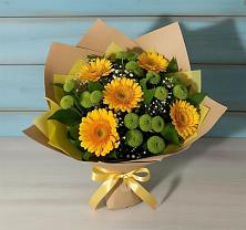 Букет цветов из:  Герберы и Хризантемы в Морозово