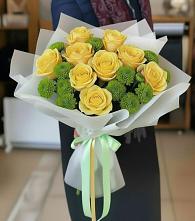 Букет цветов из:  Хризантемы и Розы #REPLACE_PRED# Морозово