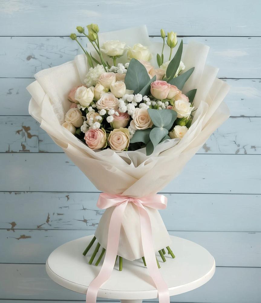 Букет цветов из: Розы и Лизиантусы в Морозово