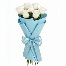 Букет 7 белых роз Проуд в Морозово