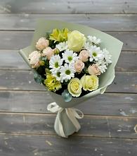 Букет цветов из:  Альстромерии, Розы и Хризантемы в Морозово