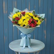 Букет цветов из:  Альстромерии и Хризантемы в Морозово